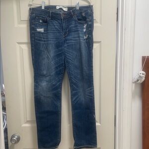 Abercrombie & Fitch Distressed Straight Leg Jeans Size 14R